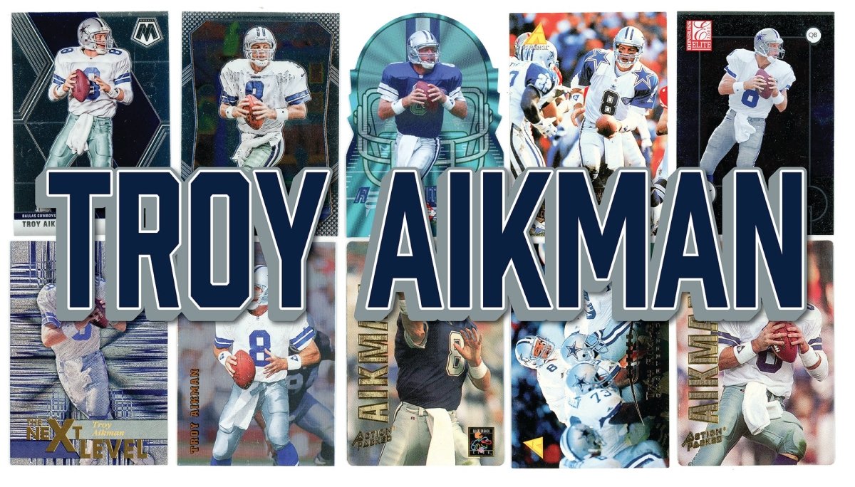 Troy Aikman (10) Different Card Player Pack – In Semi Rigid Holders!