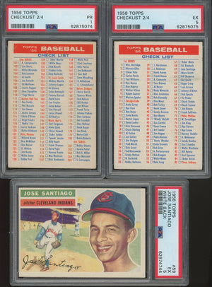 Lot of (2) PSA Graded 1956 Topps Baseball Cards with #208 Elston