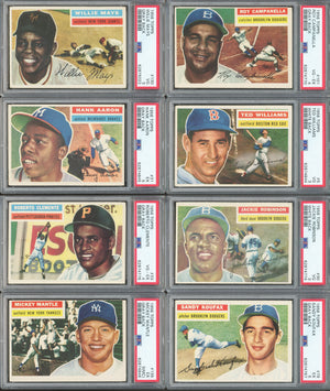 Lot of (2) PSA Graded 1956 Topps Baseball Cards with #208 Elston