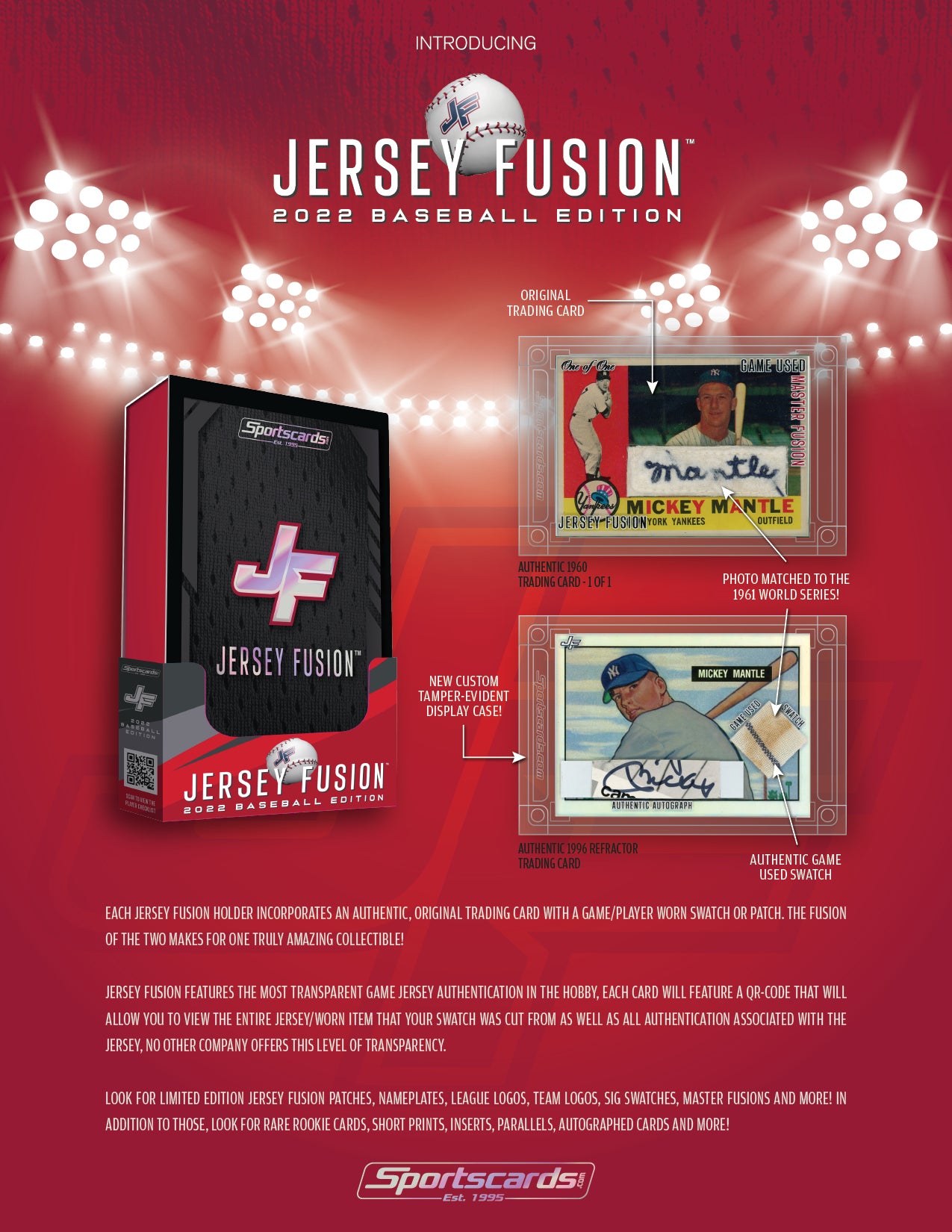 Jersey Fusion Baseball Series 1 Case- (80) Jersey Fusions Per Case