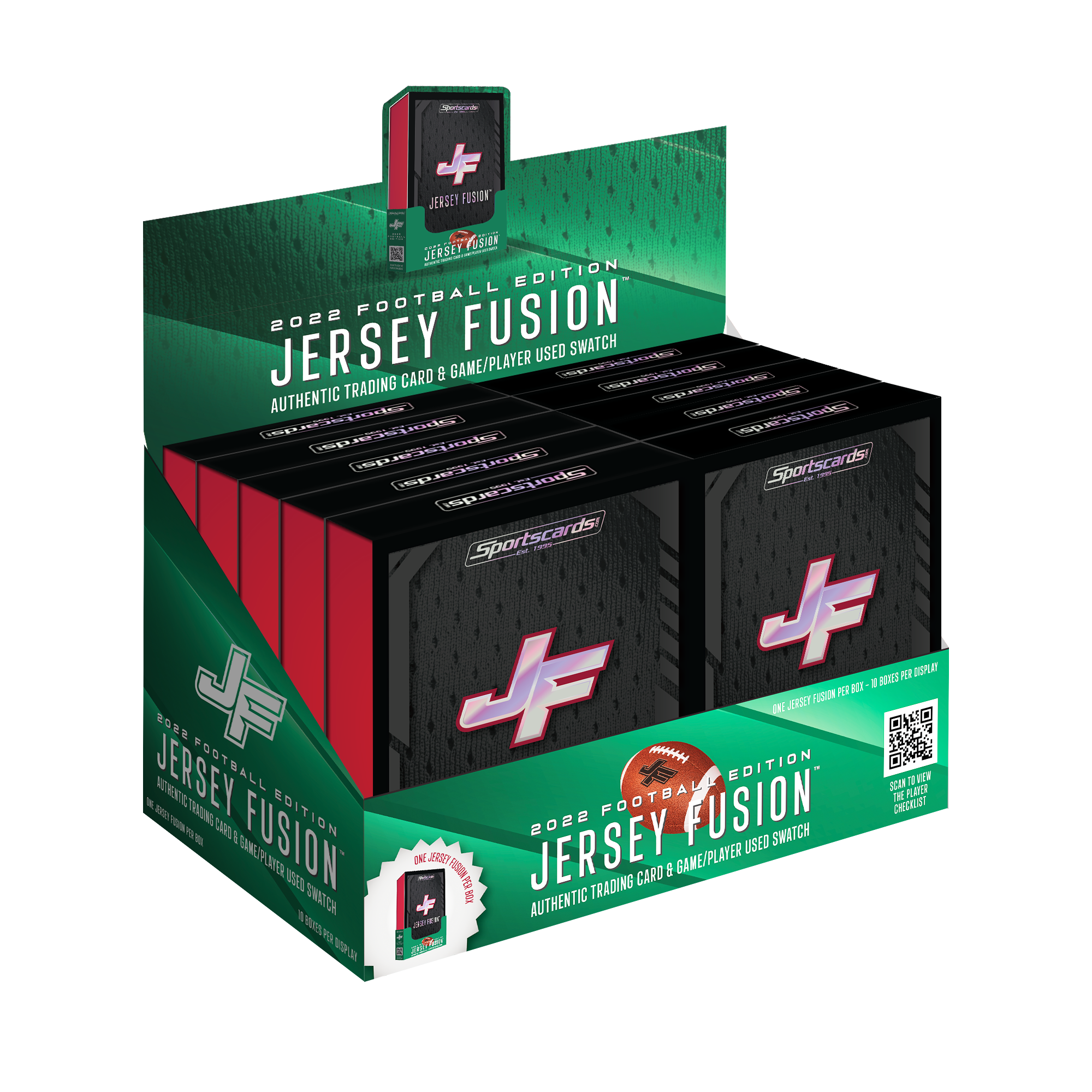 Jersey Fusion Football Series 1 Display - (10) Sealed Boxes Per Display