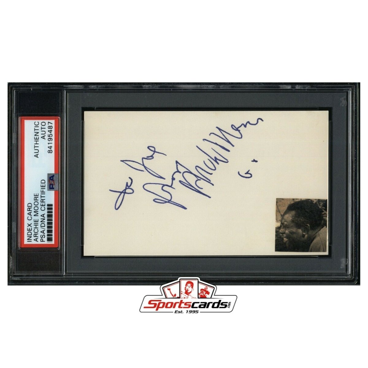 Archie Moore Signed 3x5 Index Card Boxing Champion D.1998  PSA/DNA