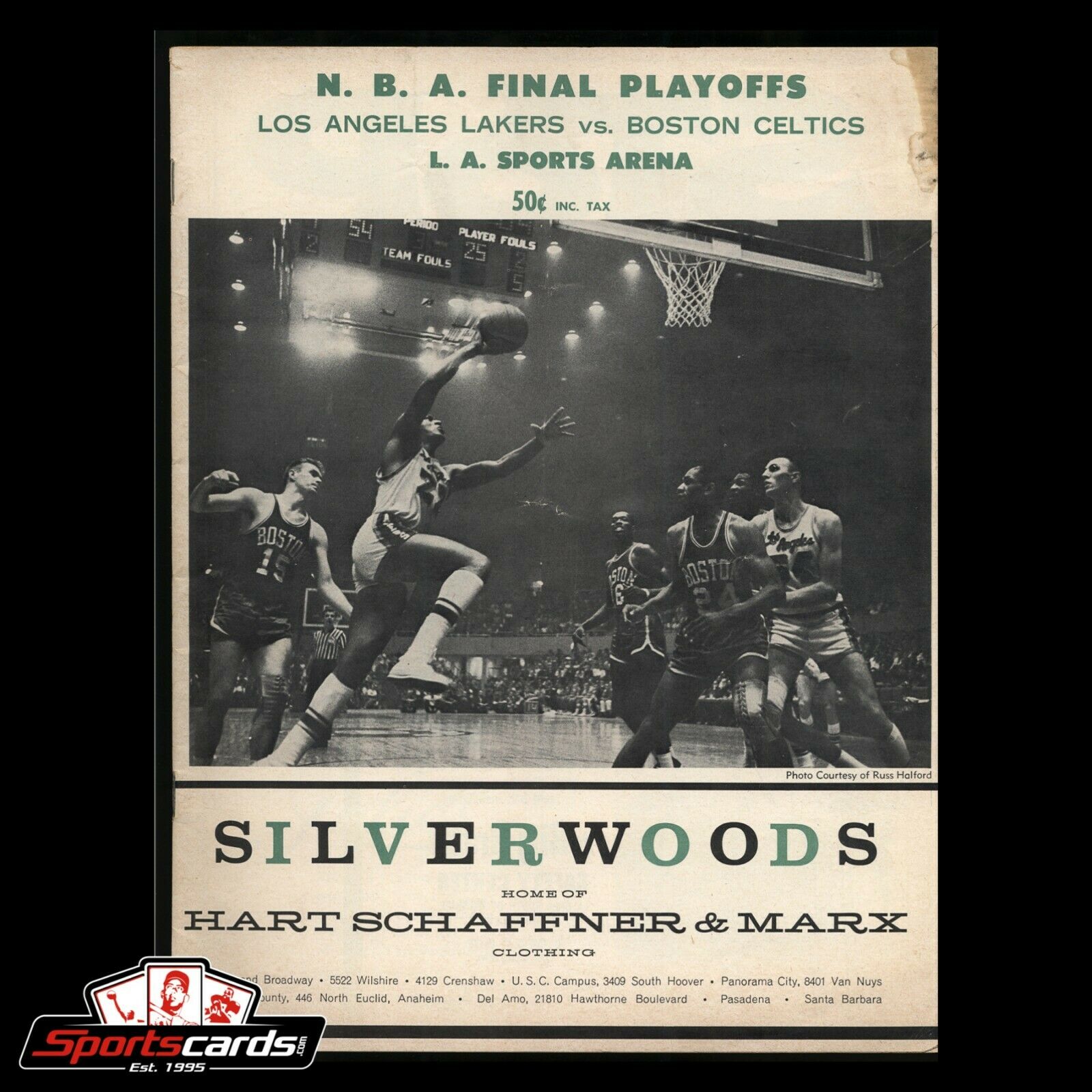 1962-63 NBA Final Playoffs Program Lakers vs. Celtics L.A. Sports Arena Complete