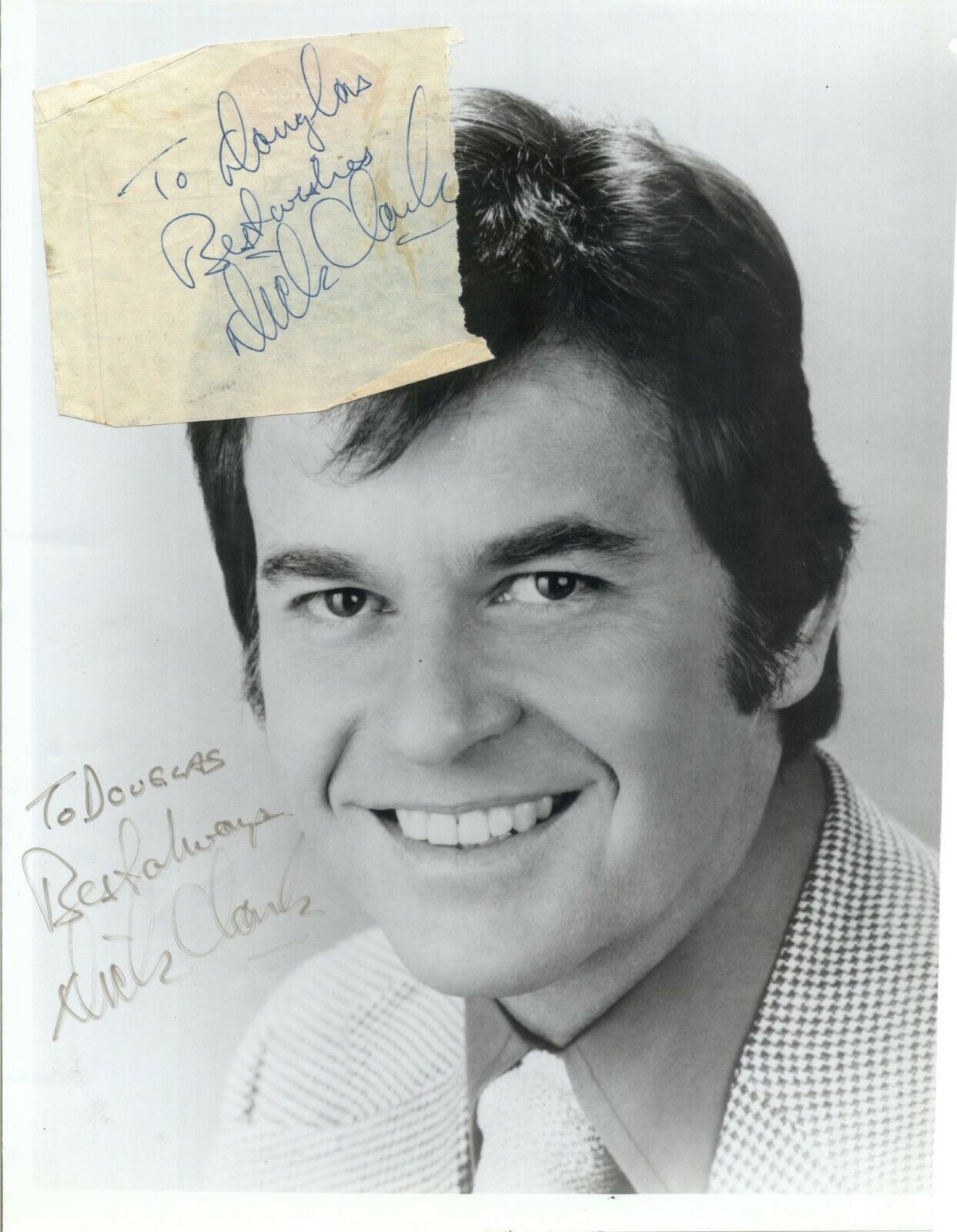 Dick Clark Signed 8x10 And Cut Both Inscribed Lot of 2 autographed items