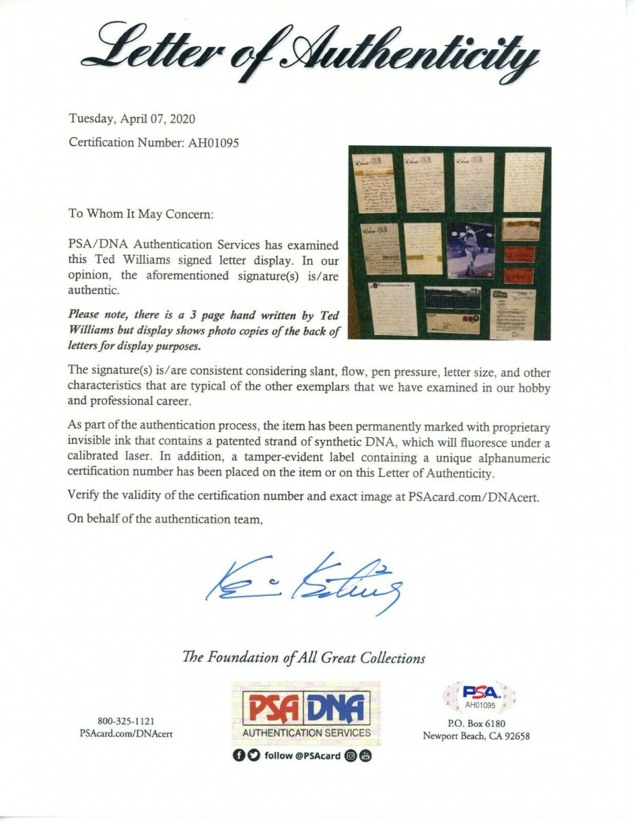 Ted Williams Signed 1940 Handwritten Signed Letter to Mistress w/ Great Content