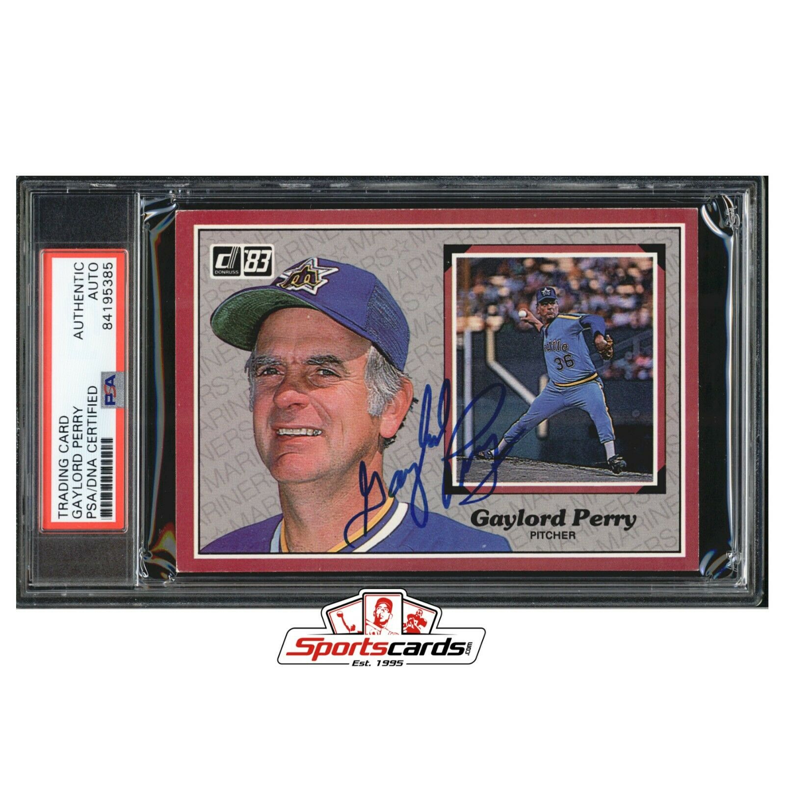 Gaylord Perry Signed 1983 Donruss Oversize Trading Card PSA/DNA Mariners Auto
