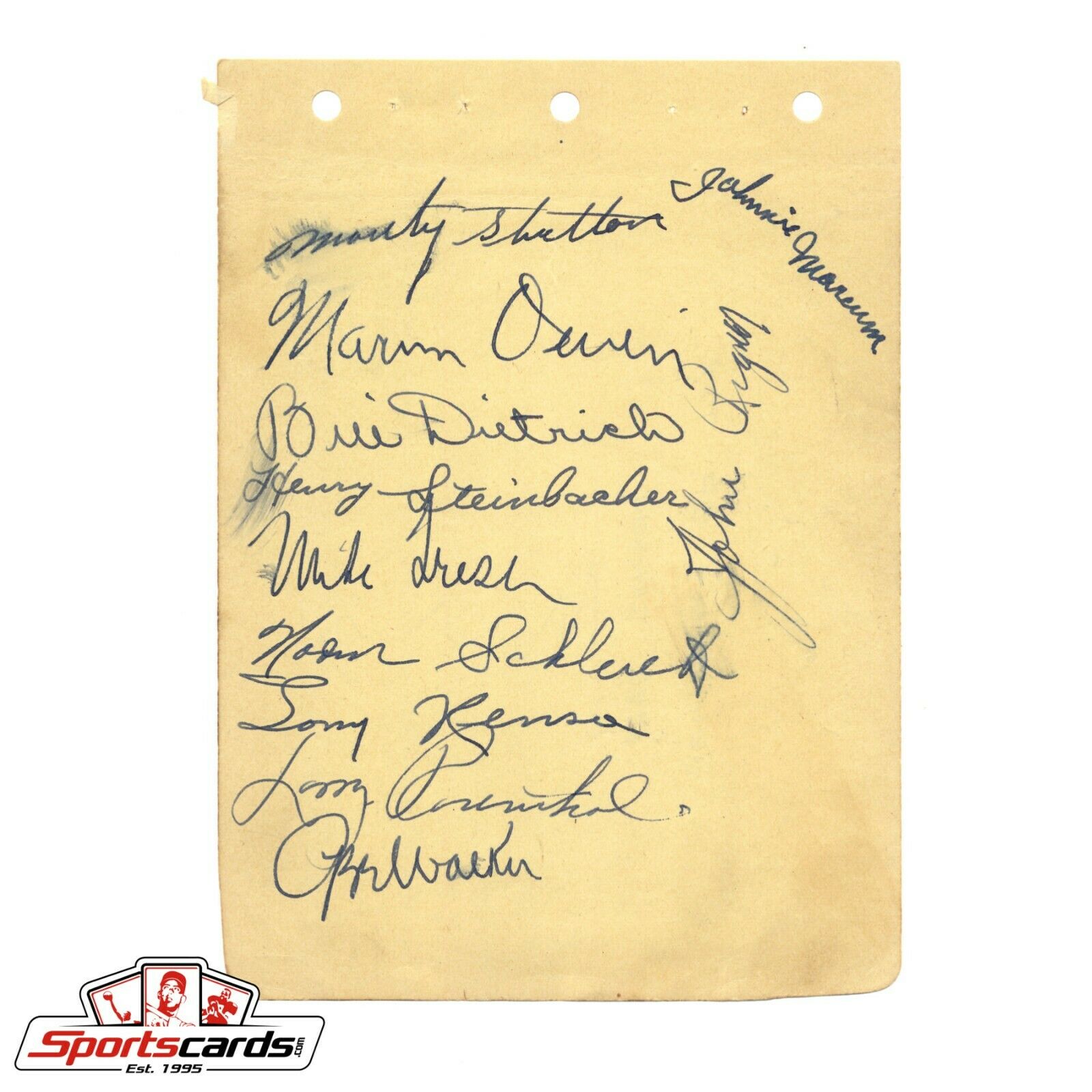 1939 Chicago White Sox Signed Cut Album Page 11 Autographs