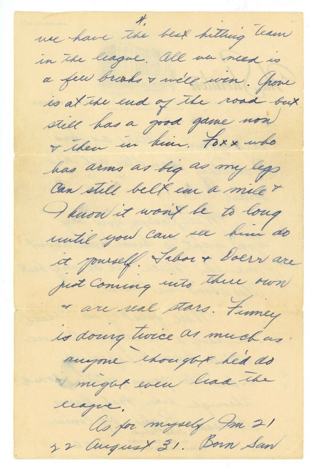 Ted Williams Signed 1940 Handwritten Signed Letter to Mistress w