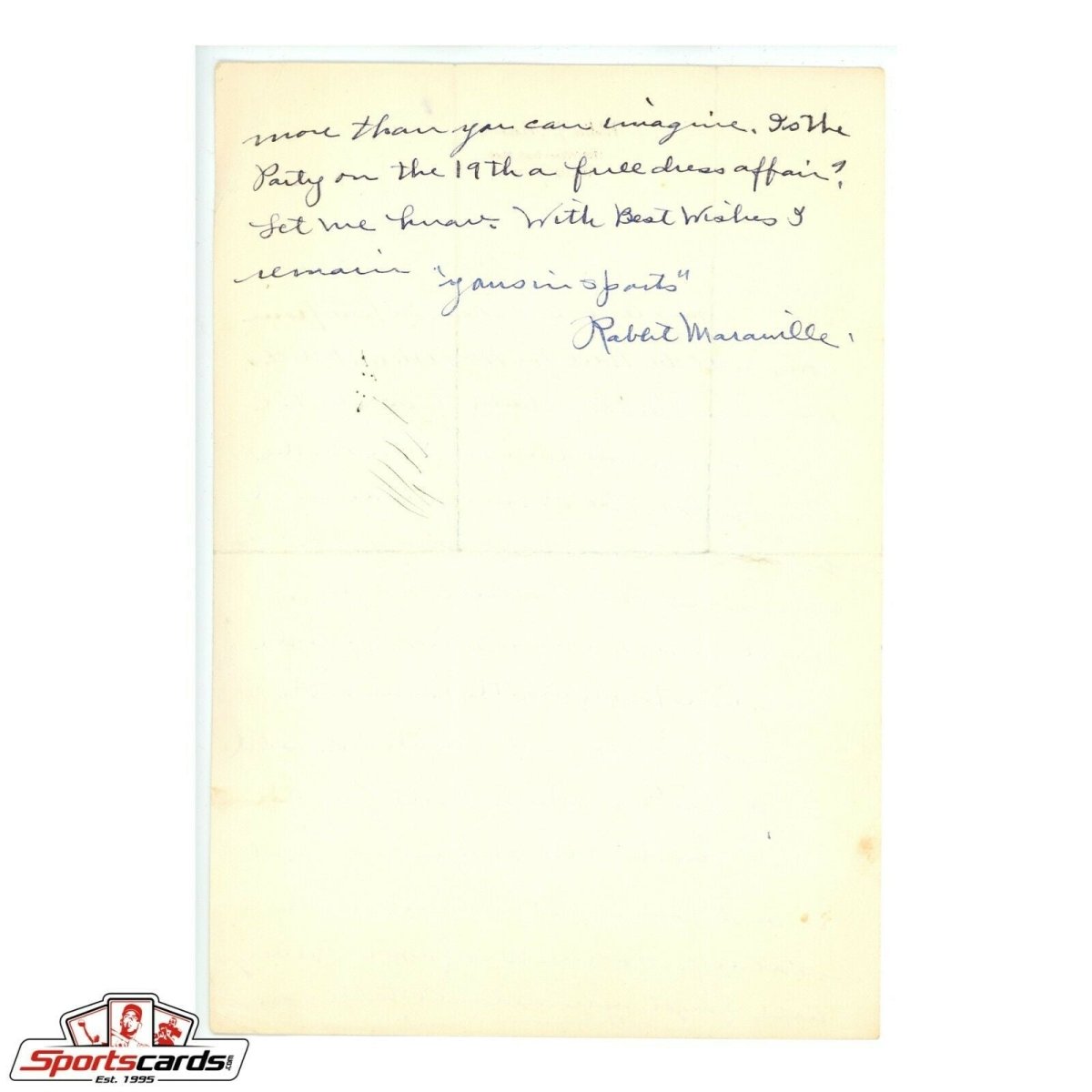 Rabbit Maranville Signed Autographed Handwritten Letter HOF