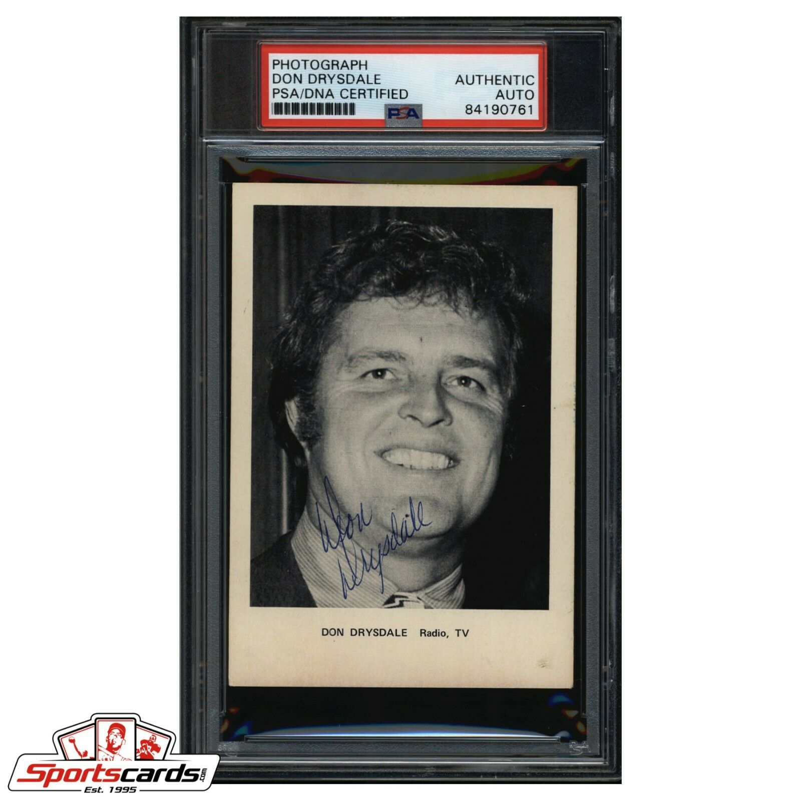 Don Drysdale Signed 3x5 Photo Radio, TV Promo PSA/DNA Auto