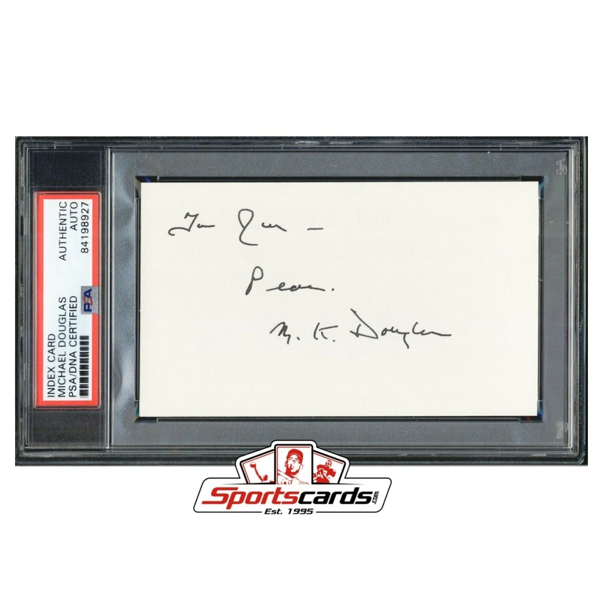 Michael Douglas Actor Signed 3x5 Index Card PSA/DNA Rare Early 1969 Signature