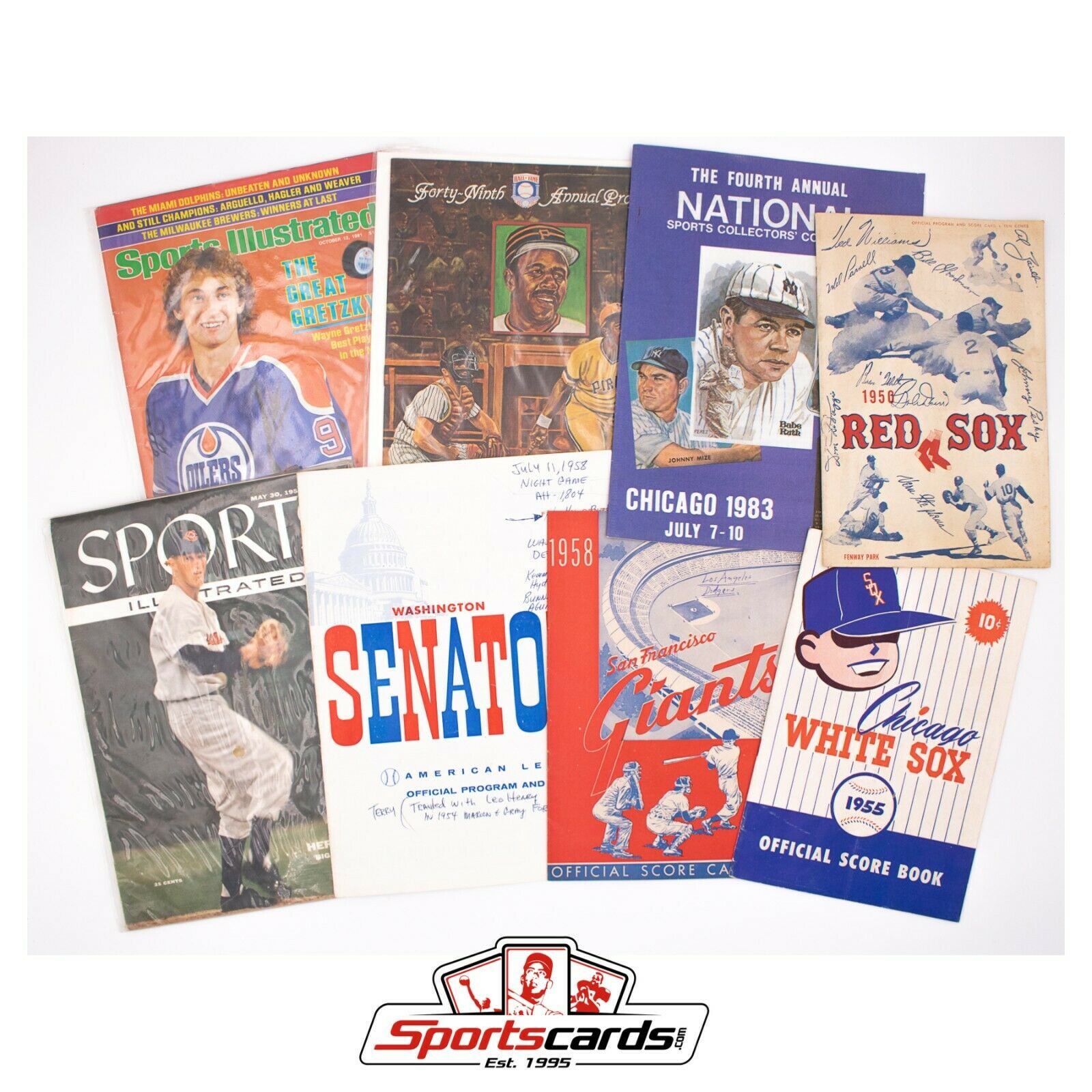Lot of 5 1950s Baseball publications Scorecard Programs Sports Illustrated