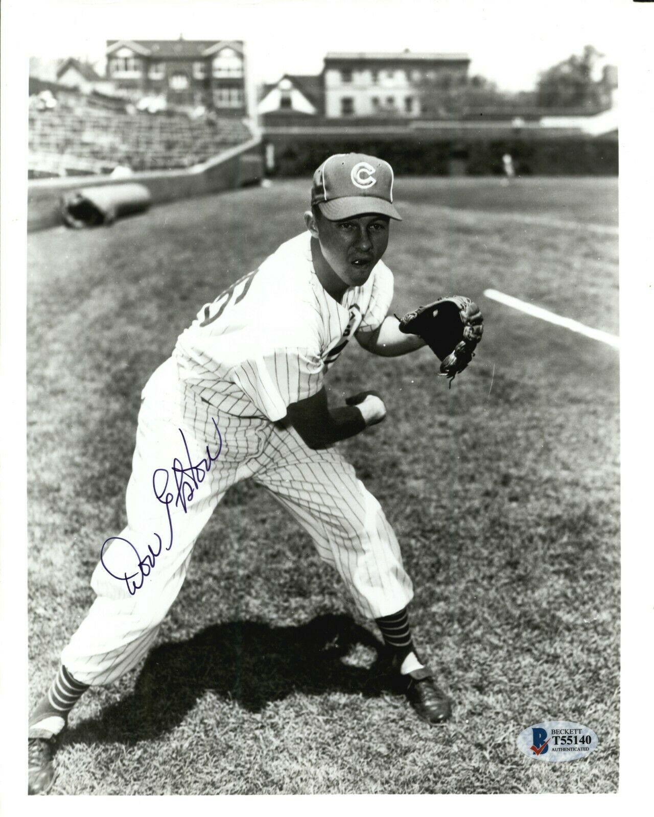 Don Elston Signed 8x10 Photo BAS Auto Beckett Chicago Cubs
