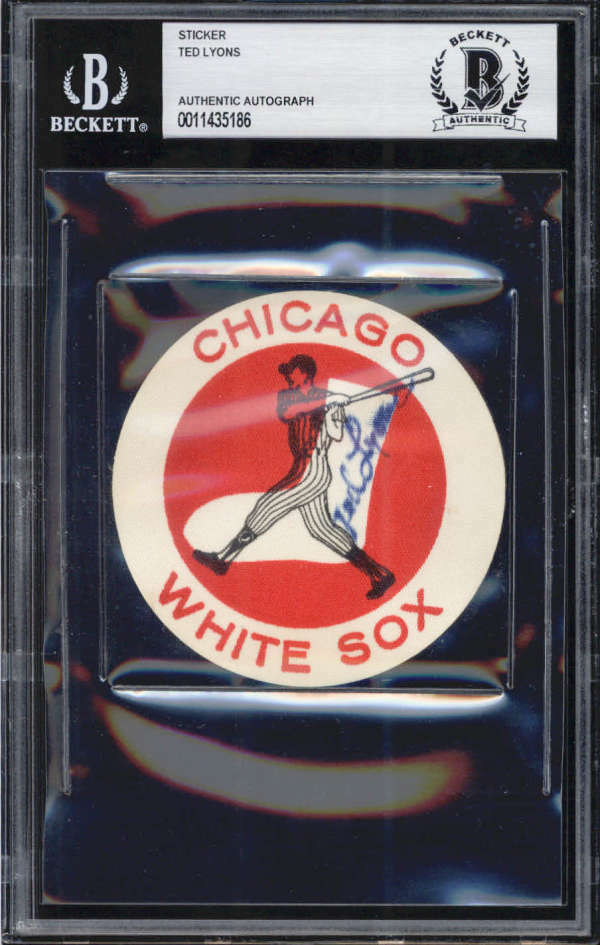 Ted Lyons D.1986 Chicago White Sox Signed Vintage Sticker BAS