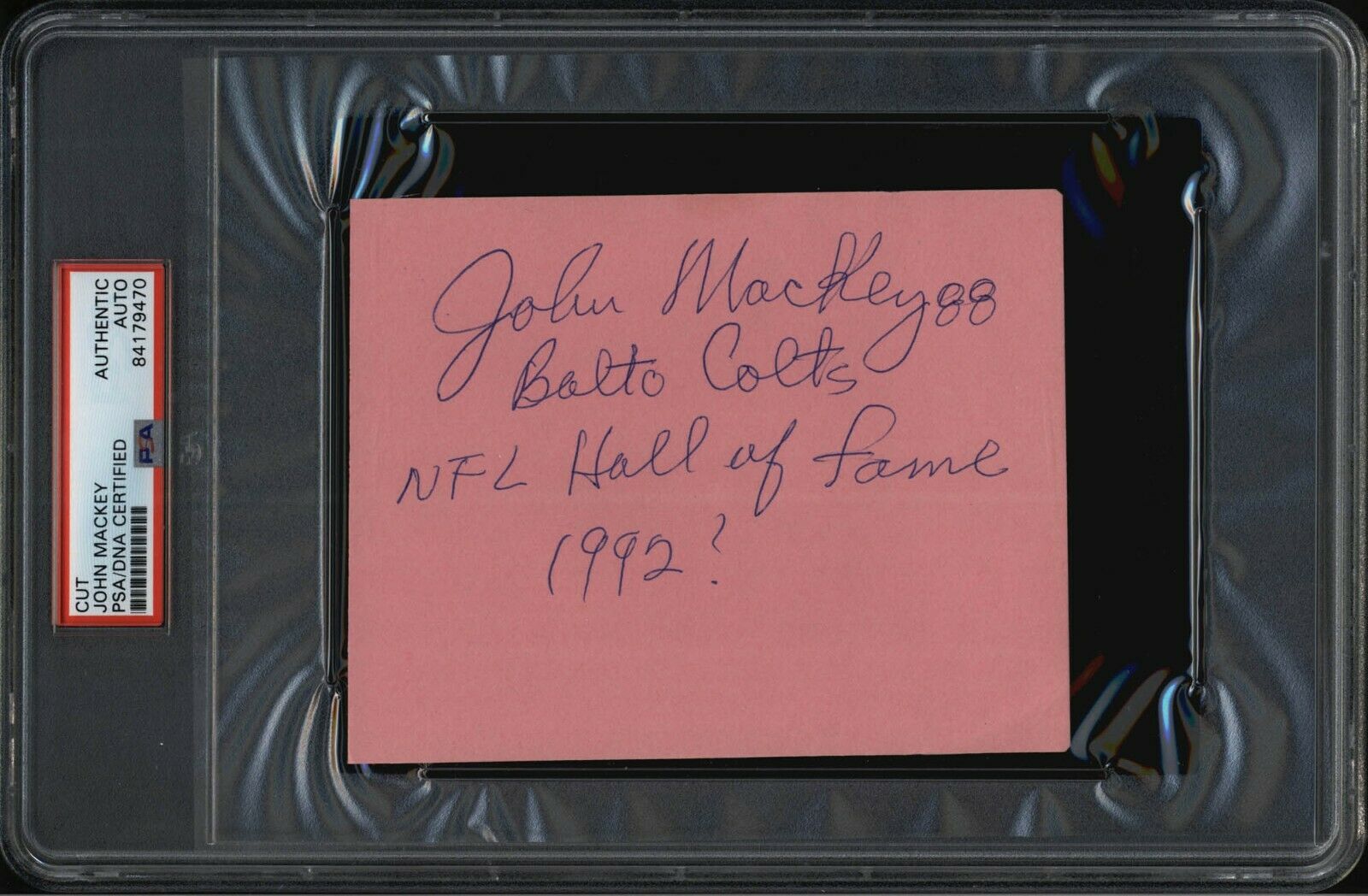 John Mackey Signed Auto Cut PSA/DNA Baltimore Colts NFL HOF 1992