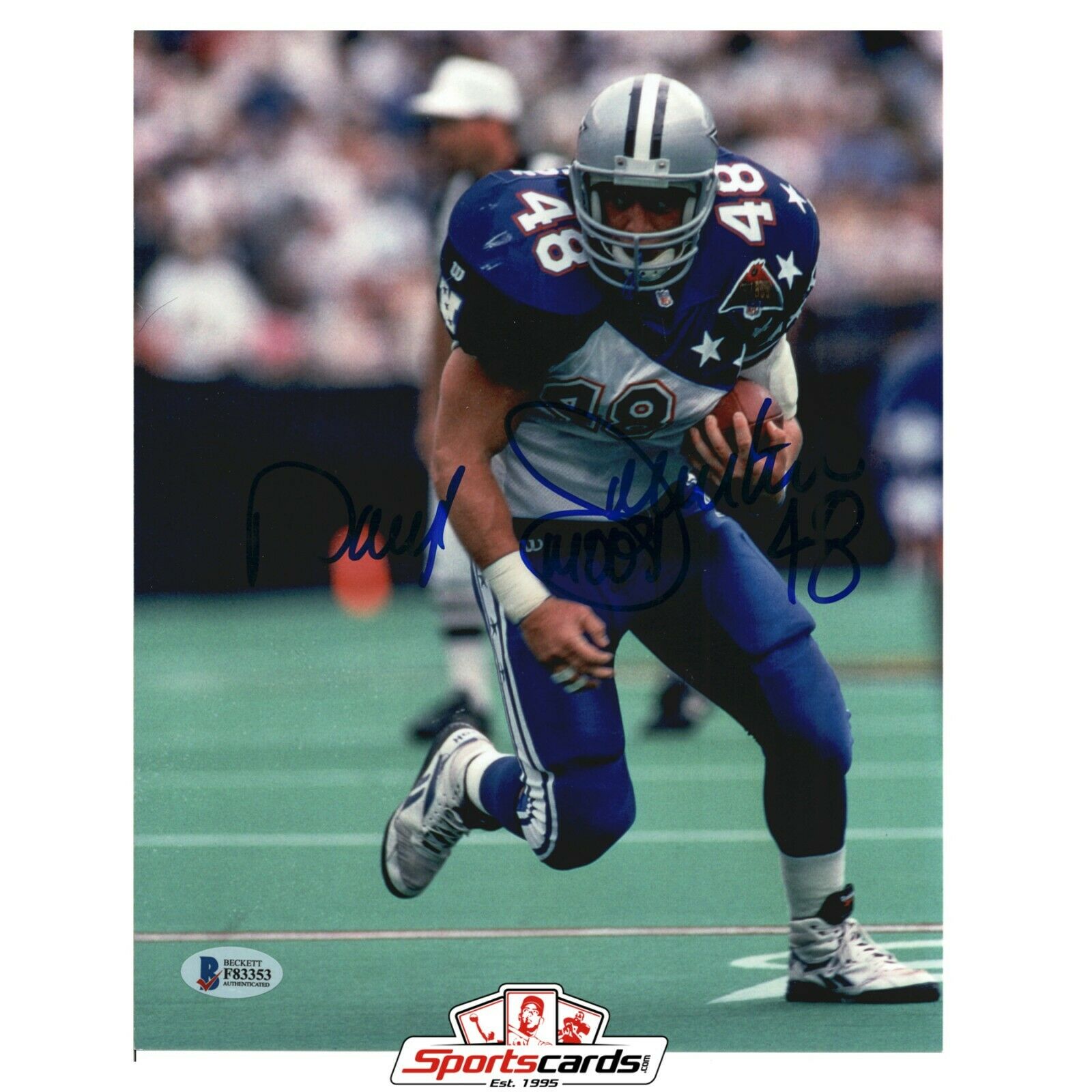 Daryl Johnston Signed 8x10 Photo BAS Beckett Auto Dallas Cowboys Pro-Bowl