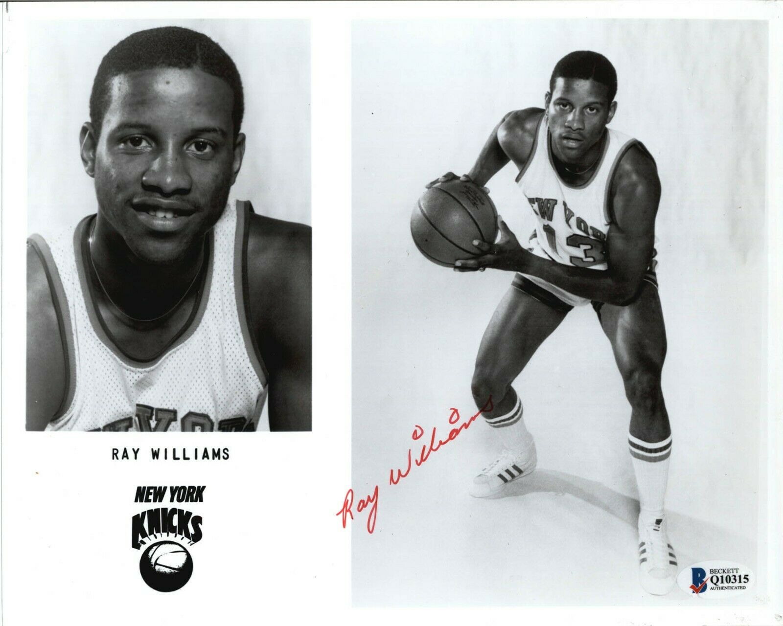 Ray Williams Autographed Photo New York Knicks Signed Team Photo Beckett BAS