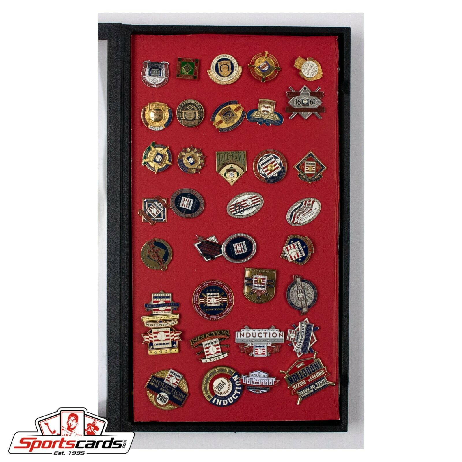1982 - 2016 Baseball Hall Of Fame Induction Press Pin Collection 35 Pins Display