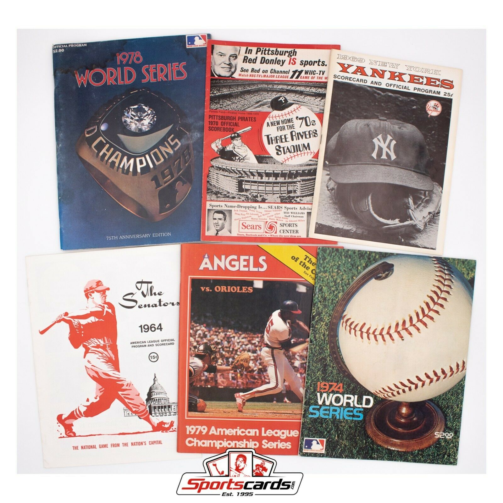 Lot of 6 1960s 1970s Baseball publications Score Book World series Program