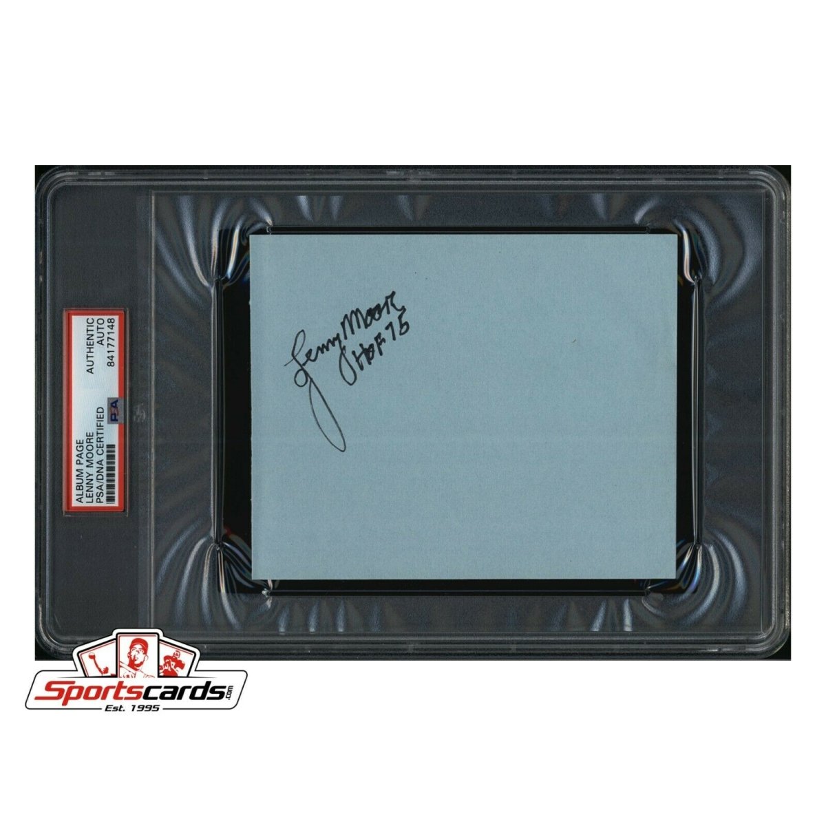 Lenny Moore NFL Football 1975 HOF Signed Cut PSA/DNA Authentic Autograph