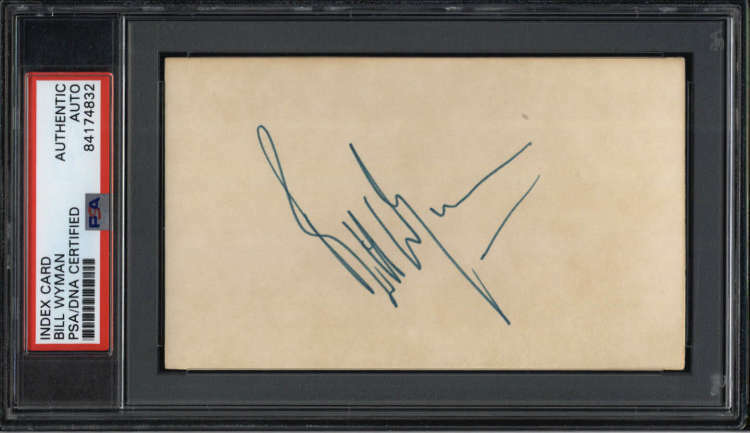 Bill Wyman Musician Rolling Stones Signed 3&quot; x 5&quot; Index Card  PSA/DNA