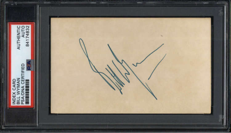 Bill Wyman Musician Rolling Stones Signed 3" x 5" Index Card  PSA/DNA