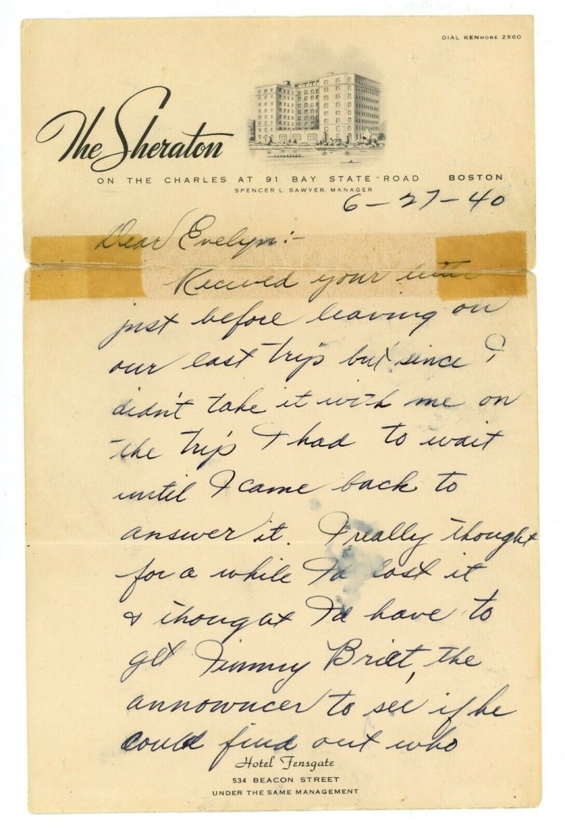 Ted Williams Signed 1940 Handwritten Signed Letter to Mistress w/ Great Content