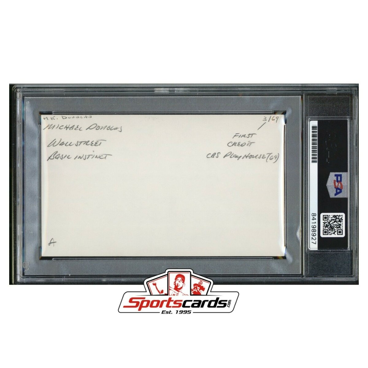 Michael Douglas Actor Signed 3x5 Index Card PSA/DNA Rare Early 1969 Signature