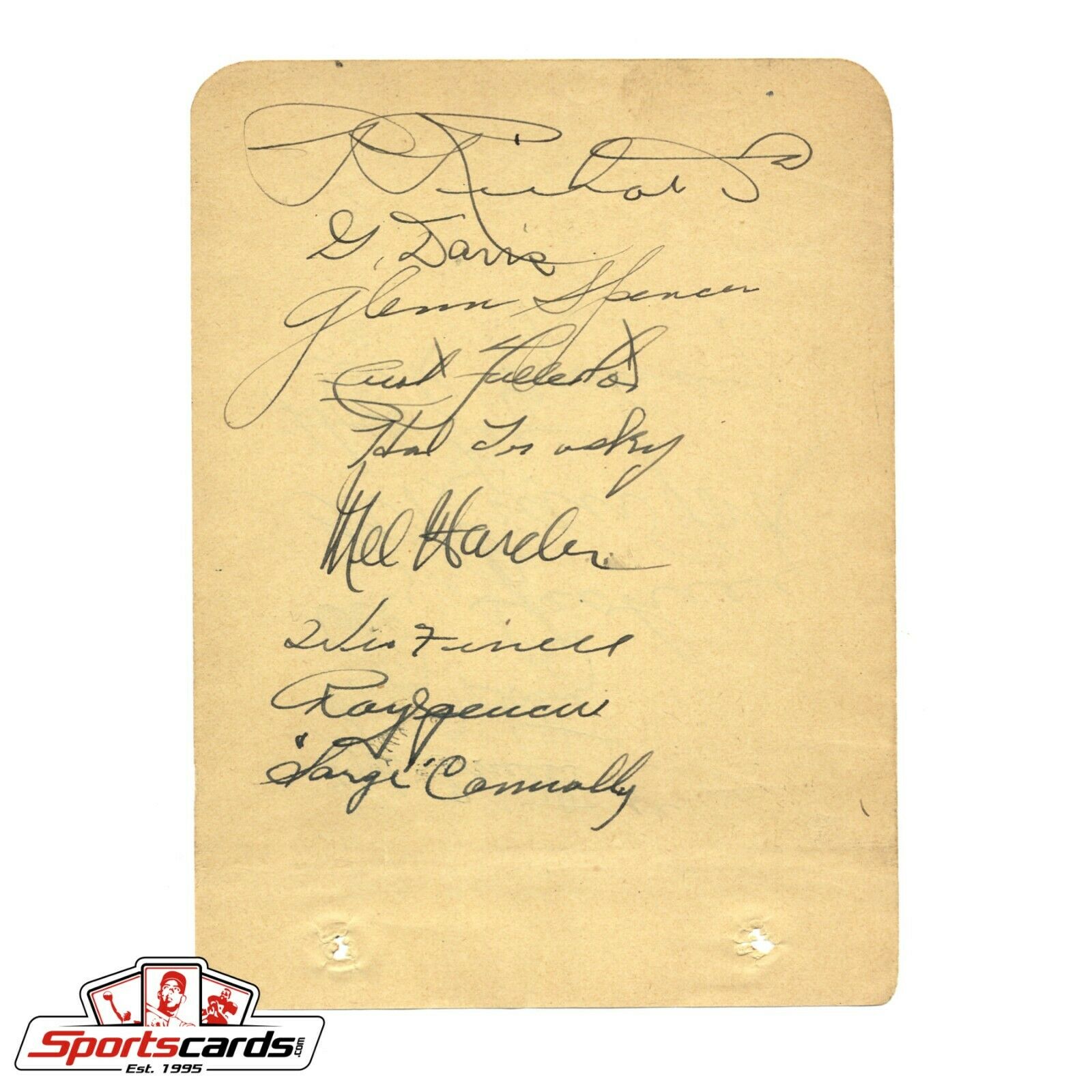 1930's Baseball Stars Signed Cut Album Page 15 Autographs Vintage