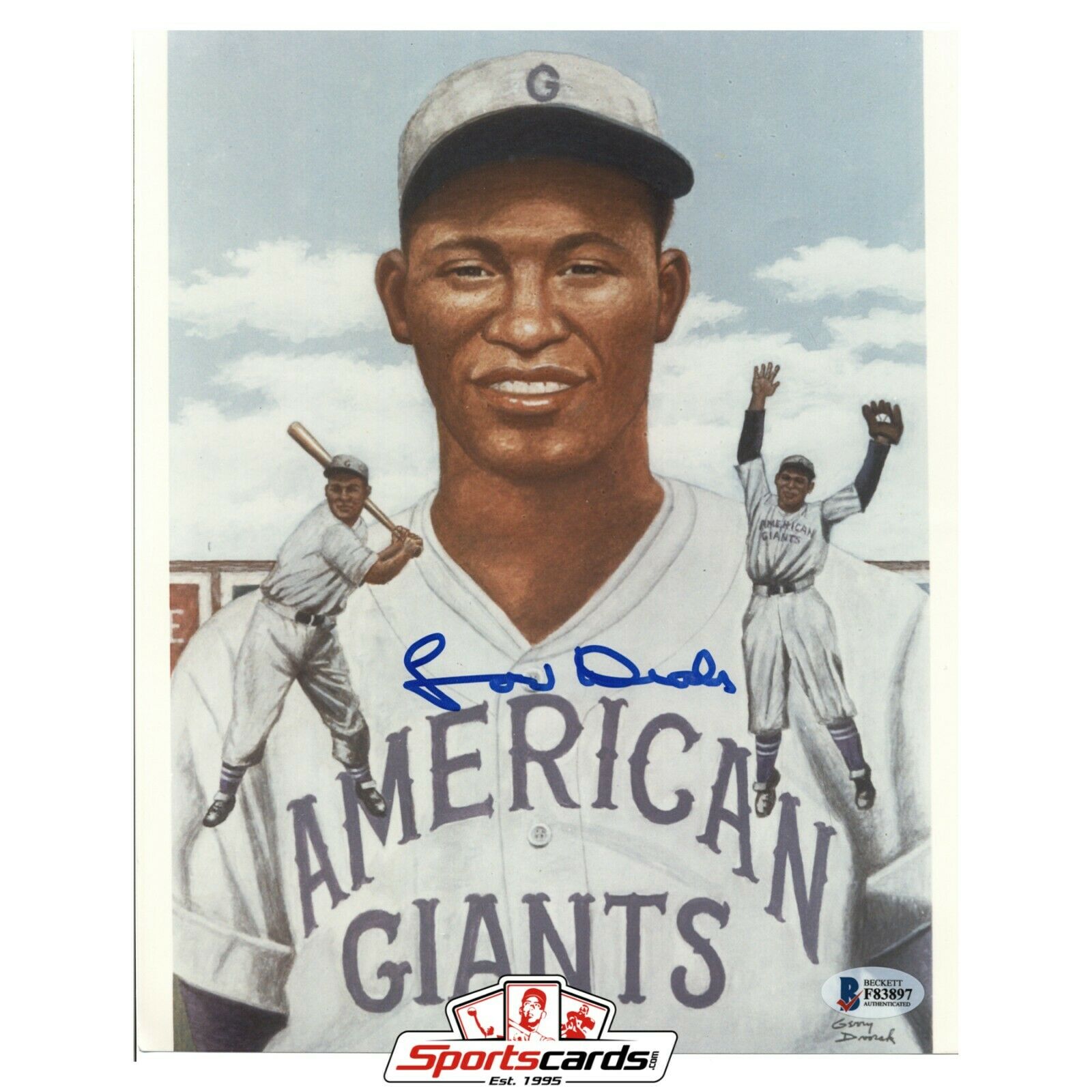 Lou Dials Signed 8x10 Photo BAS Beckett Auto Chicago American Giants