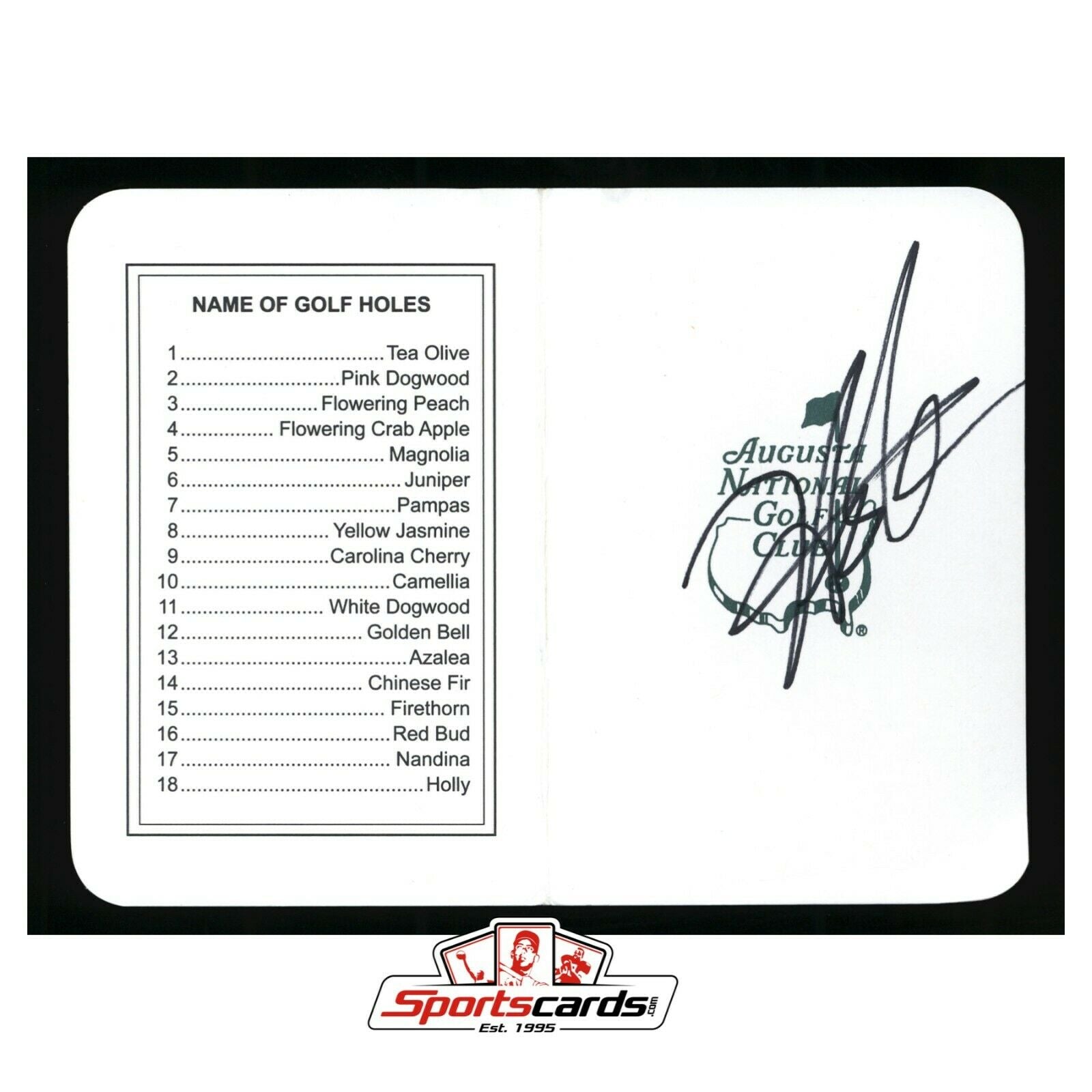 Hunter Mahan Signed Autographed Augusta National MASTERS Score Card BAS Beckett