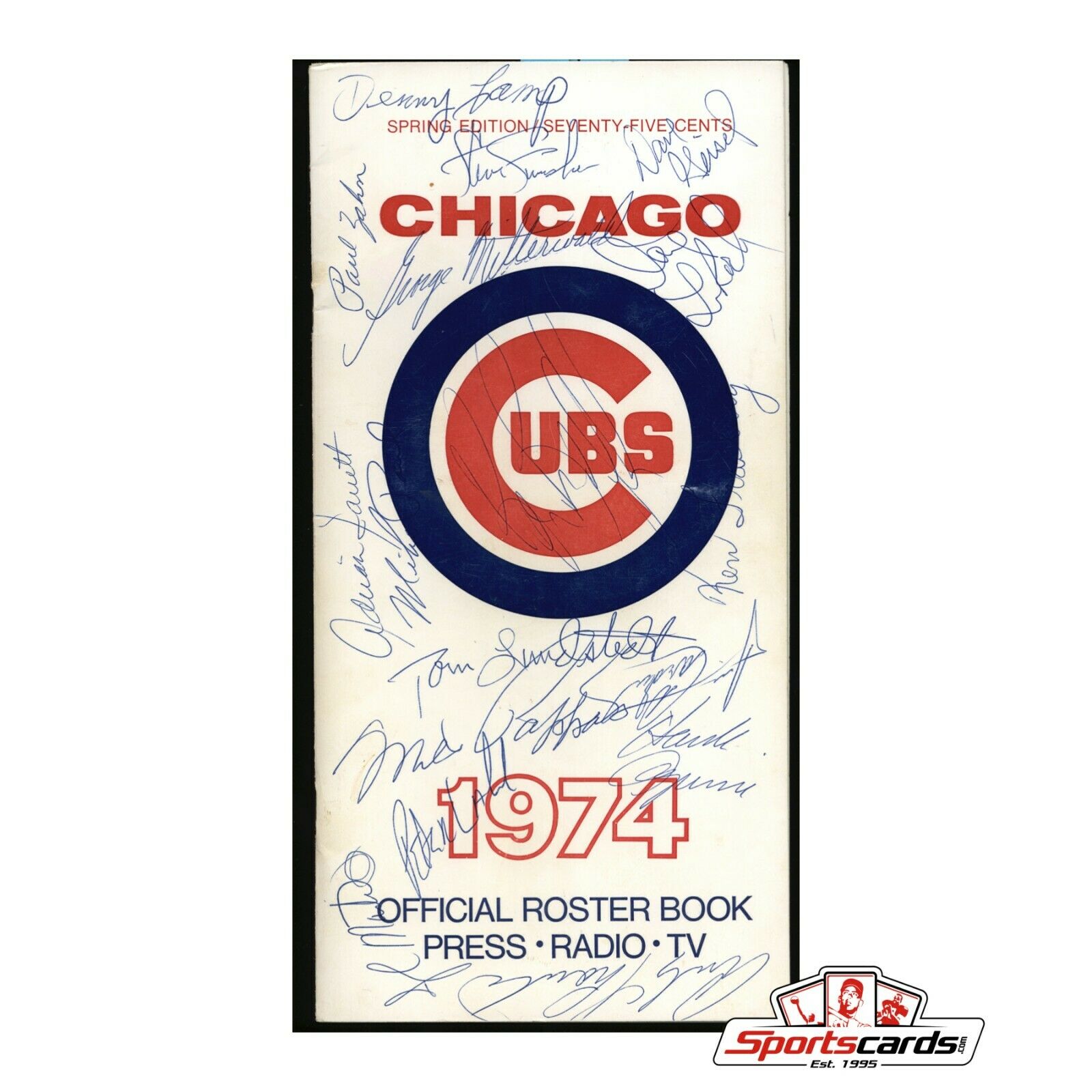 1974 Chicago Cubs Signed Press Roster Book 20 Signatures Williams Pappas