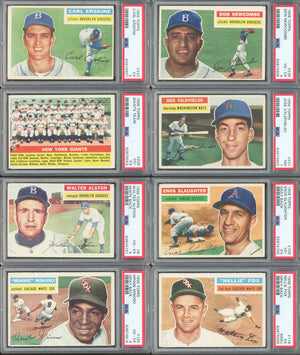 Lot of (2) PSA Graded 1956 Topps Baseball Cards with #208 Elston