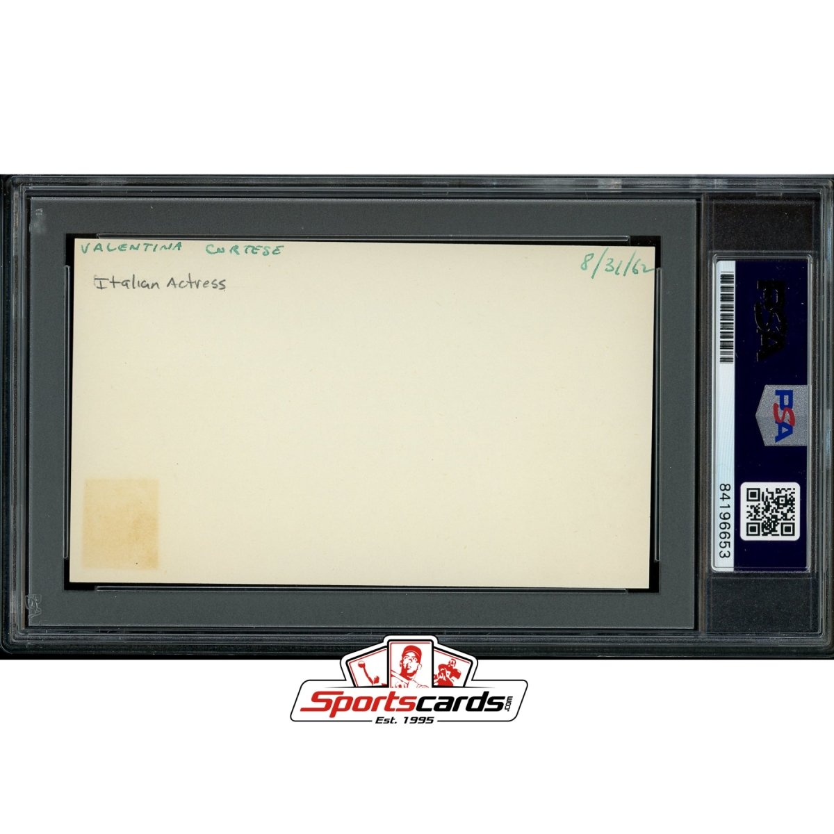 Valentina Cortese (d.2019) Signed Auto 3x5 Index Card PSA/DNA Italian Actress