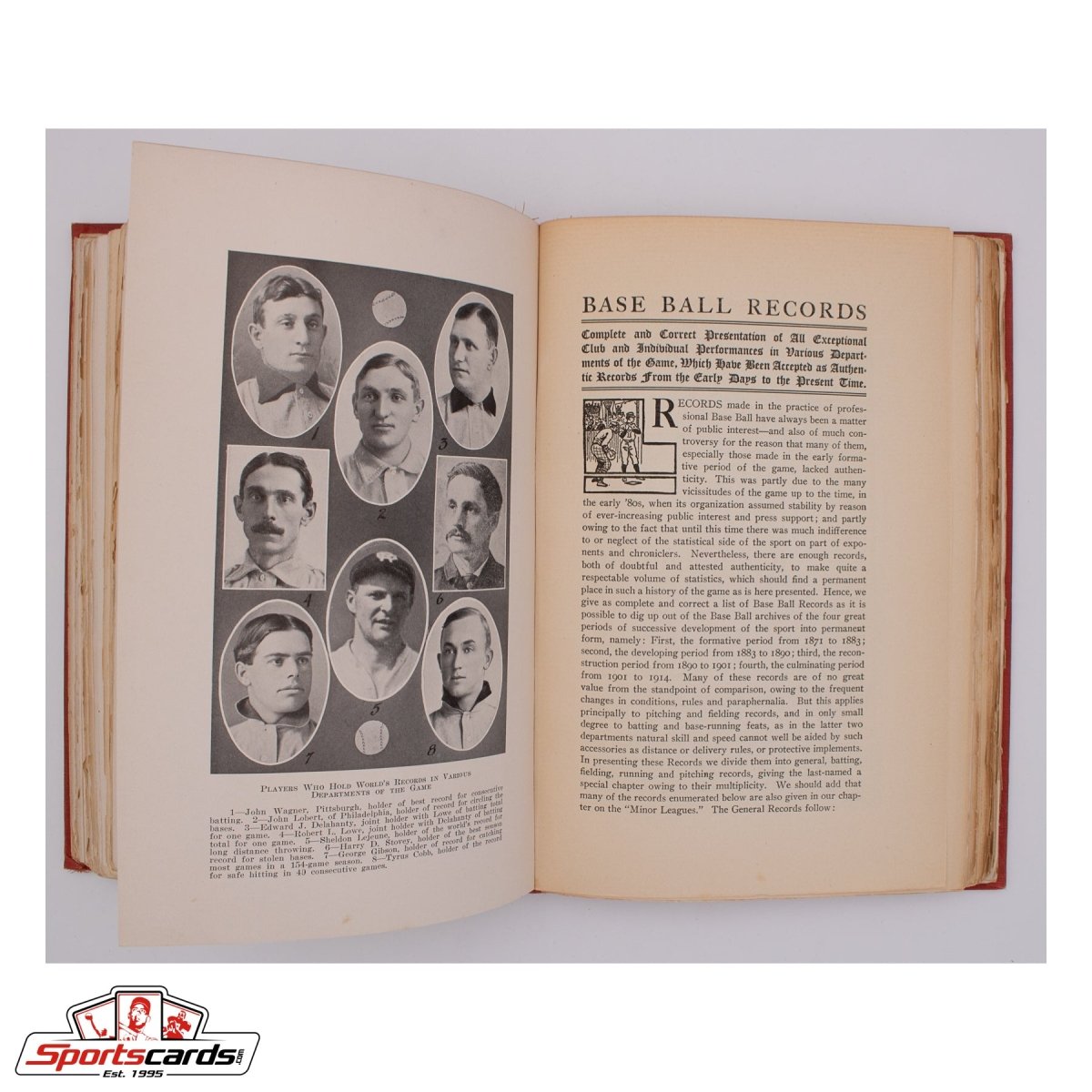 1914 Richter&#39;s History and Records of Base Ball Hardcover Book - Extremely Rare