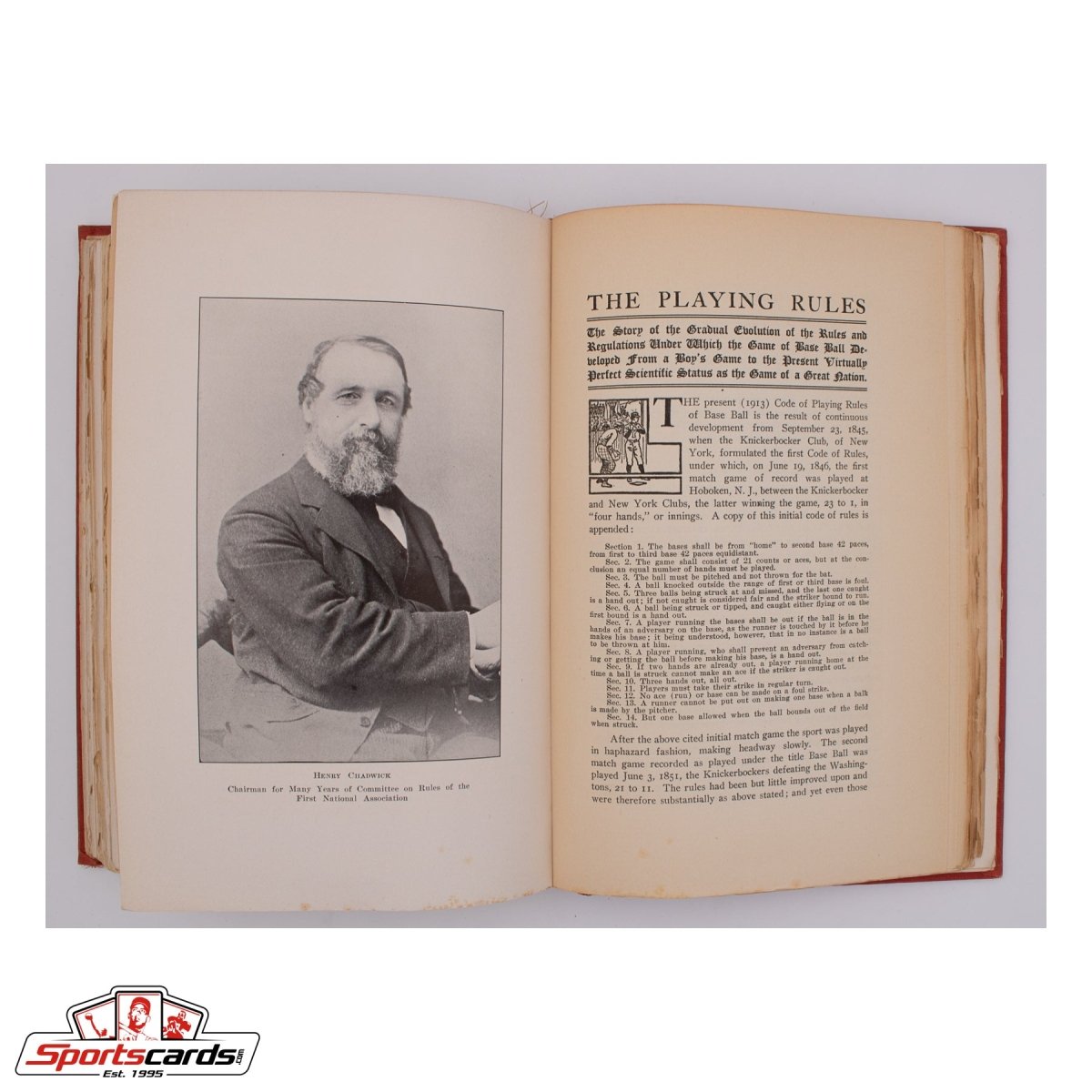 1914 Richter&#39;s History and Records of Base Ball Hardcover Book - Extremely Rare