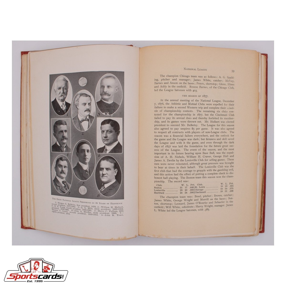 1914 Richter&#39;s History and Records of Base Ball Hardcover Book - Extremely Rare