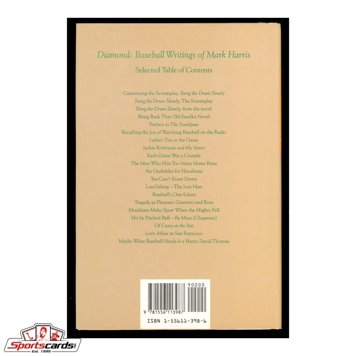 Diamond: Baseball Writings of Mark Harris 1st Edition Hardcover Book with Dust Jacket