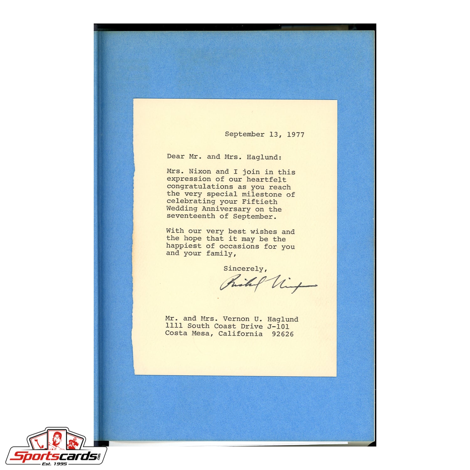 Richard Nixon Signed Typed Letter Affixed to Memoirs Book - JSA LOA