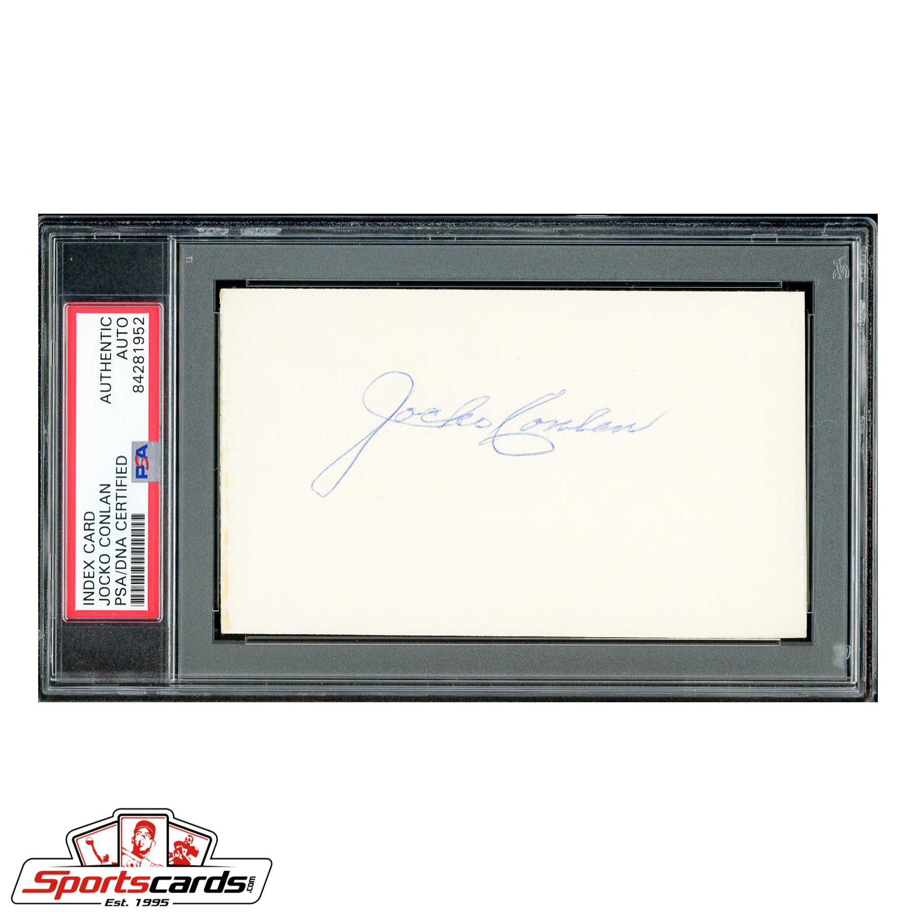 Jocko Conlan Signed Auto 3x5 Index Card - PSA/DNA