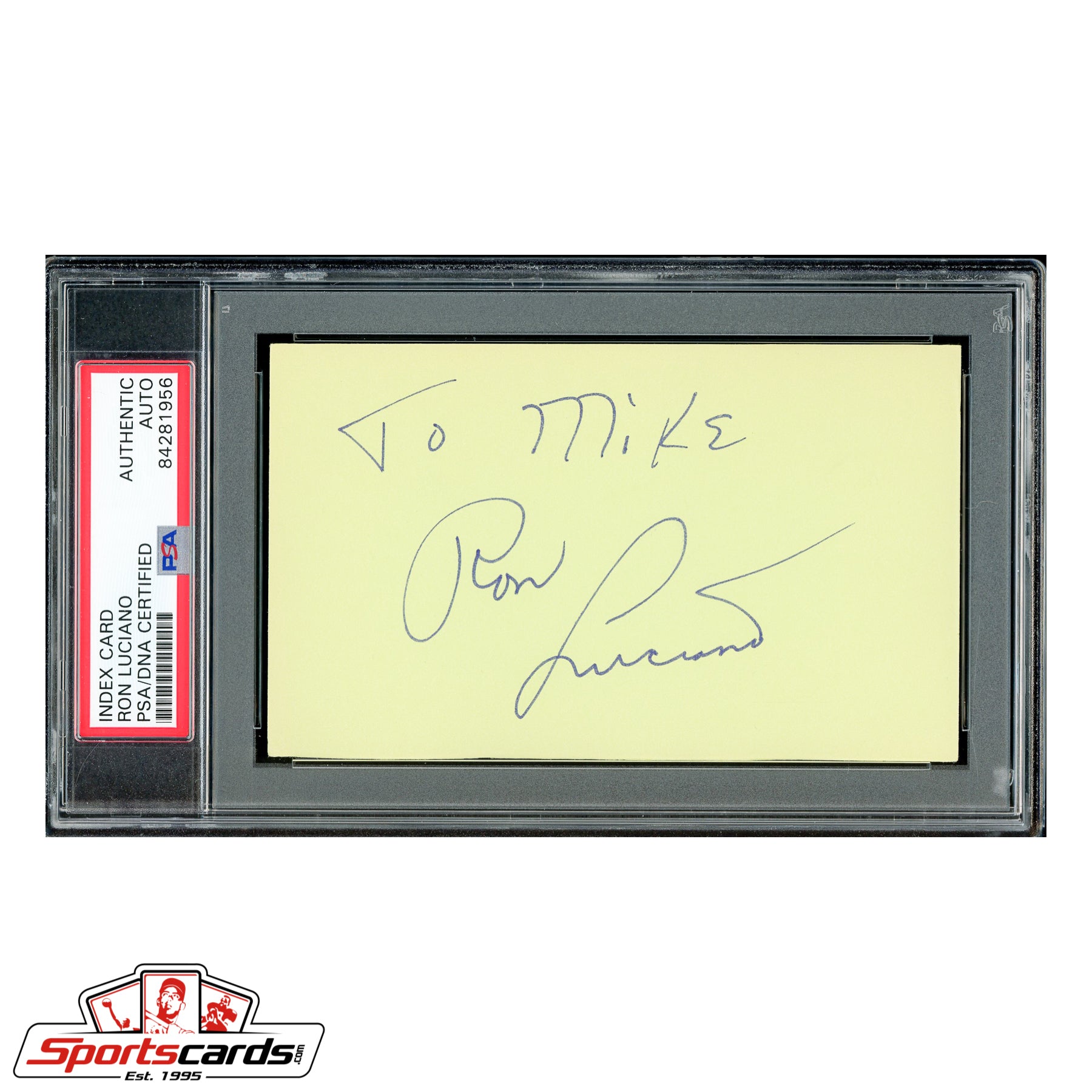 Ron Luciano Signed Auto 3x5 Index Card - PSA/DNA