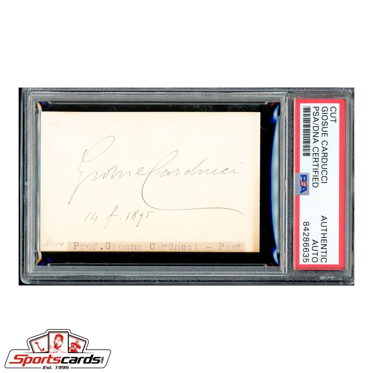 Italian Nobel Prize Winner Giosue Carducci Signed Autographed Card - PSA/DNA