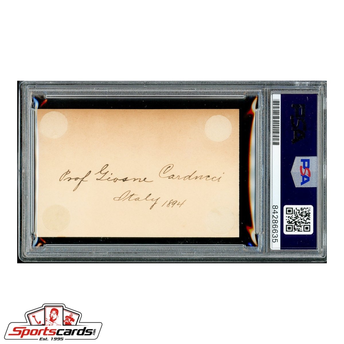 Italian Nobel Prize Winner Giosue Carducci Signed Autographed Card - PSA/DNA