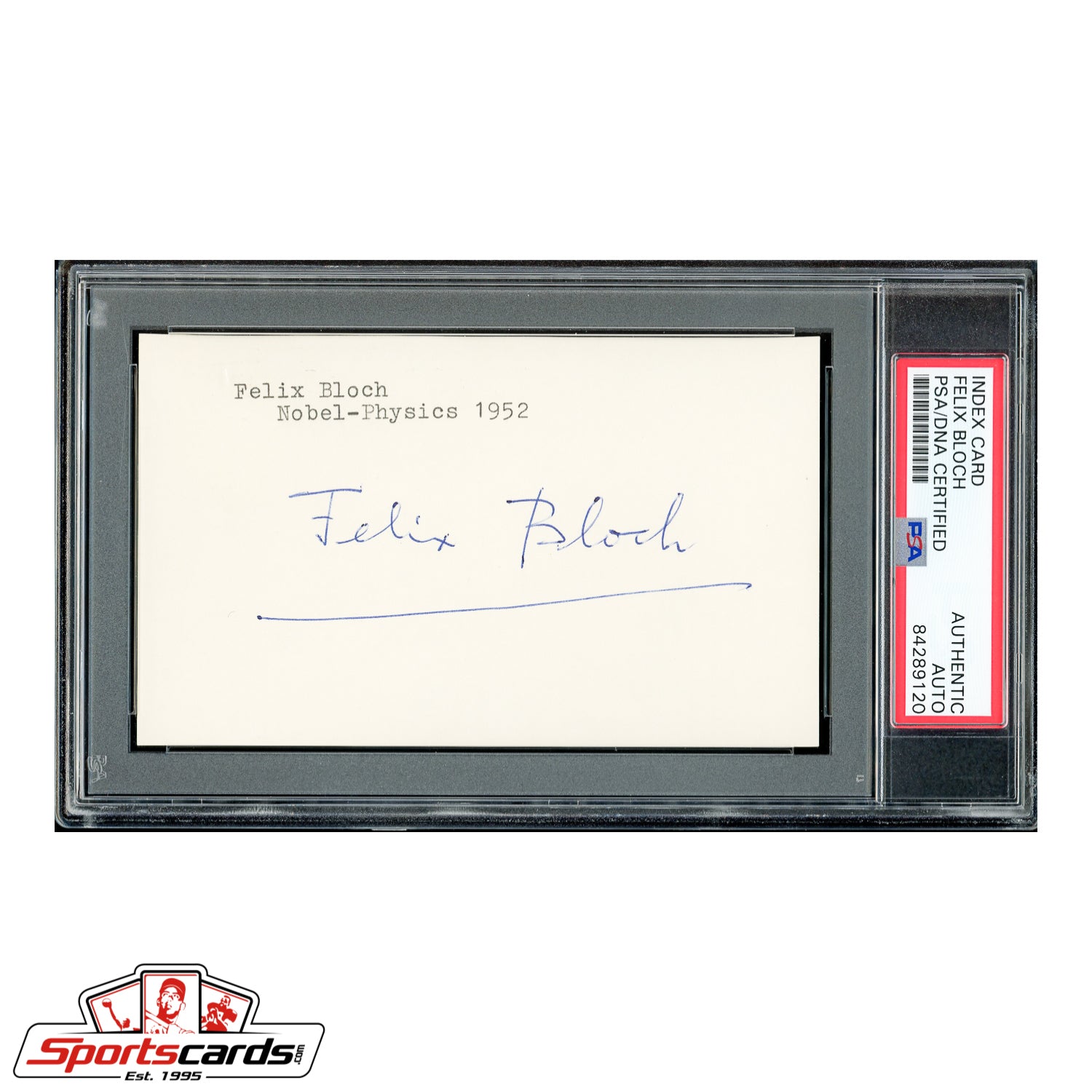 1952 Nobel Prize Winner Felix Bloch Signed Autographed 3x5 Index Card - PSA/DNA