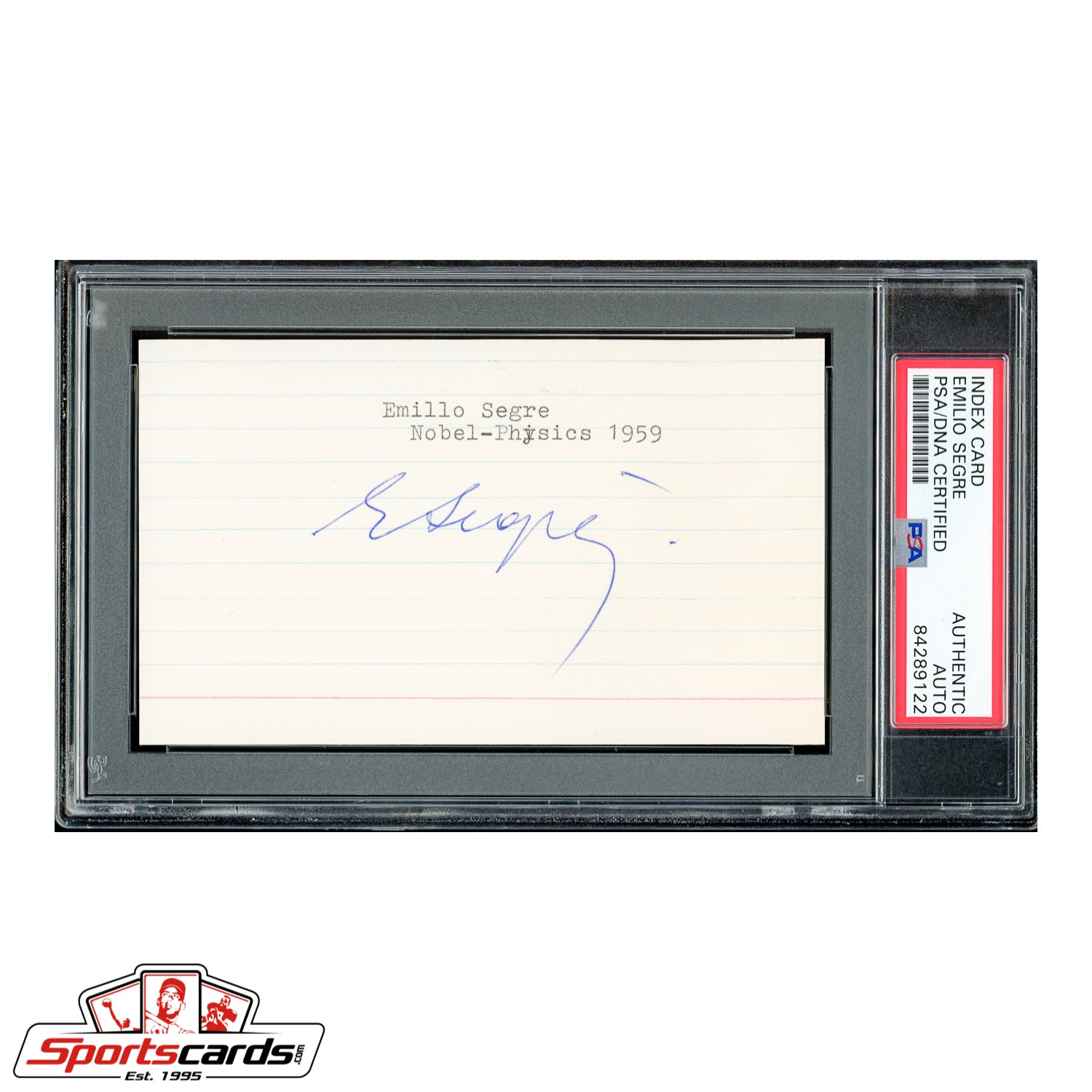 1959 Nobel Prize Winner Emilio Segre Signed Autographed 3x5 Index Card - PSA/DNA