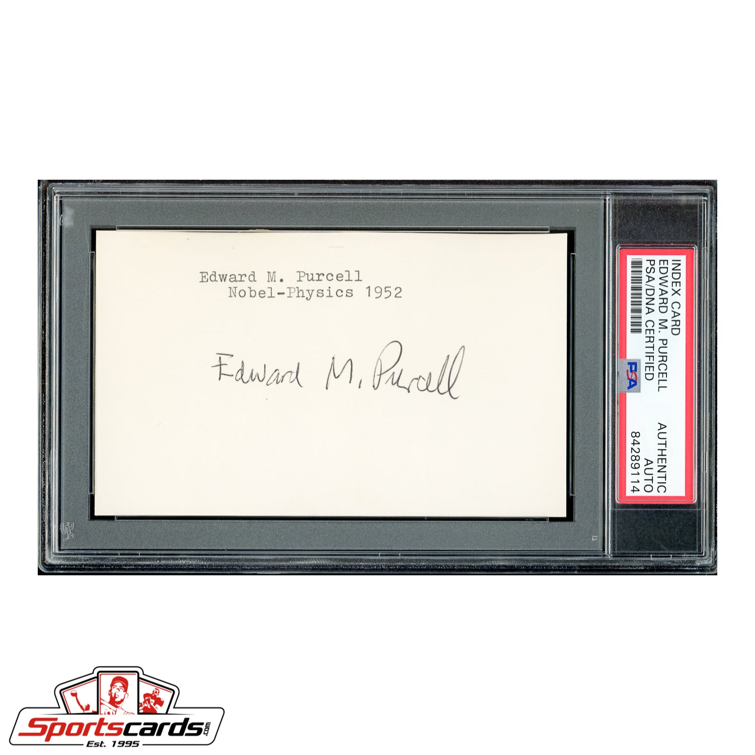 1952 Nobel Prize Winner Edward Purcell Signed Autographed 3x5 Index Card - PSA/DNA