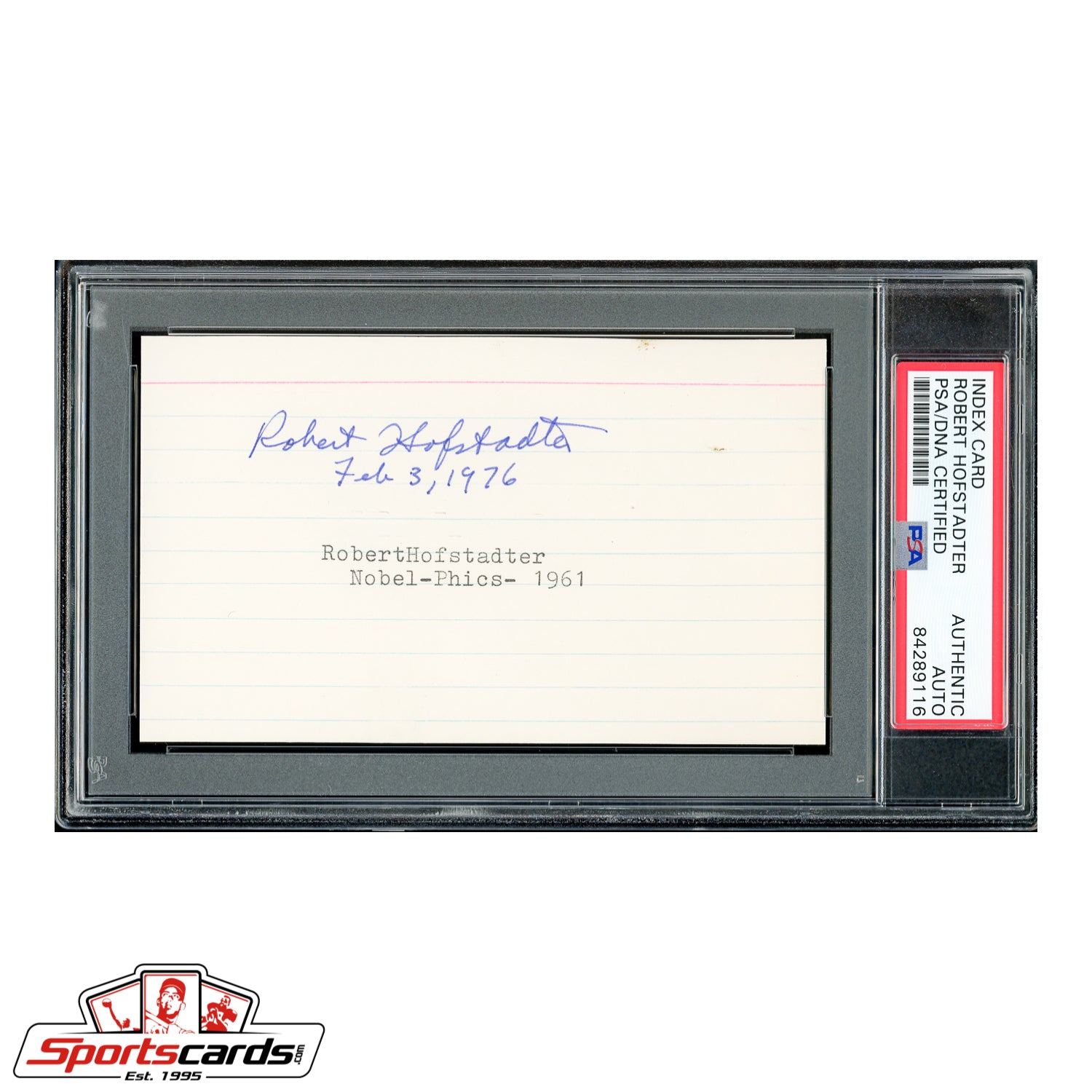 1961 Nobel Prize Winner Robert Hofstadter Signed Autographed 3x5 Index Card - PSA/DNA