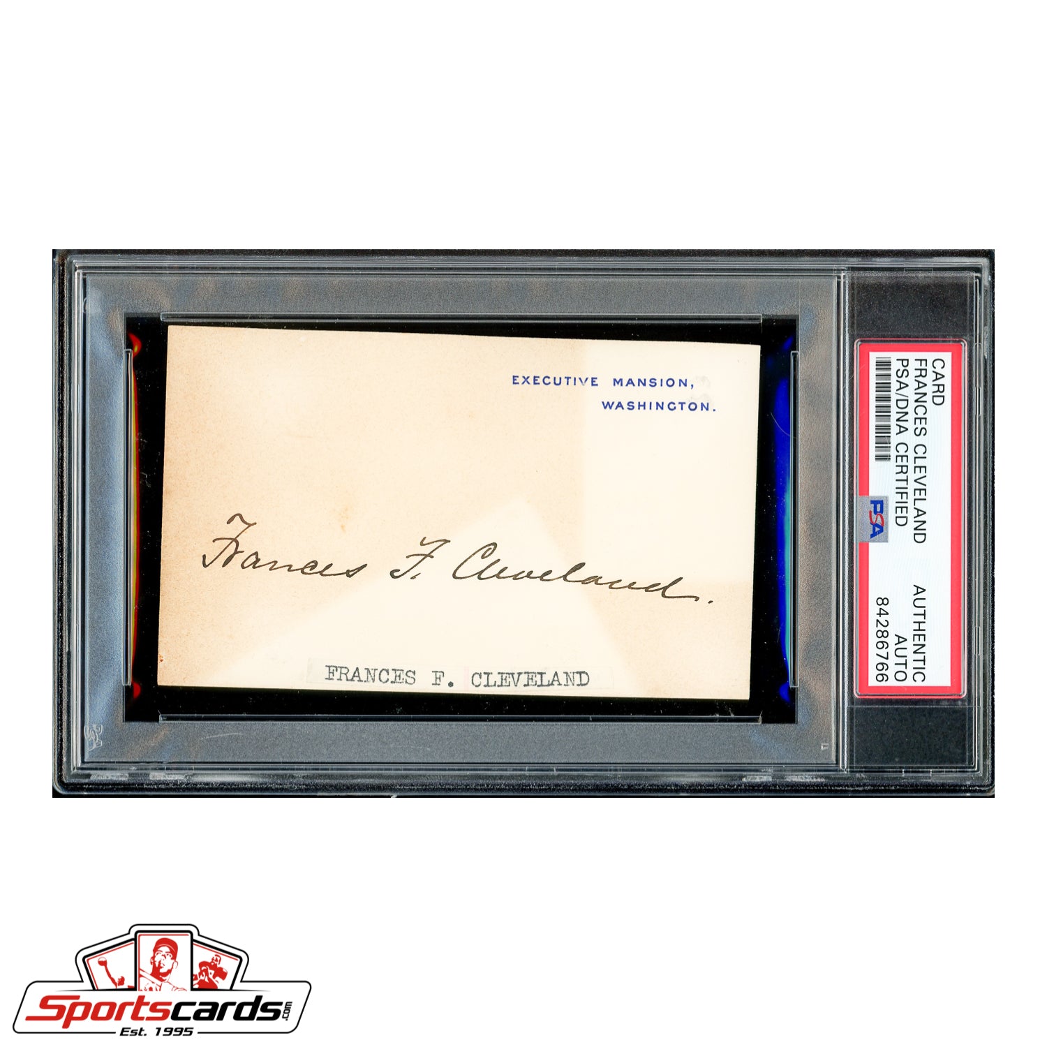 First Lady Frances Cleveland Signed Autographed White House Card - PSA/DNA