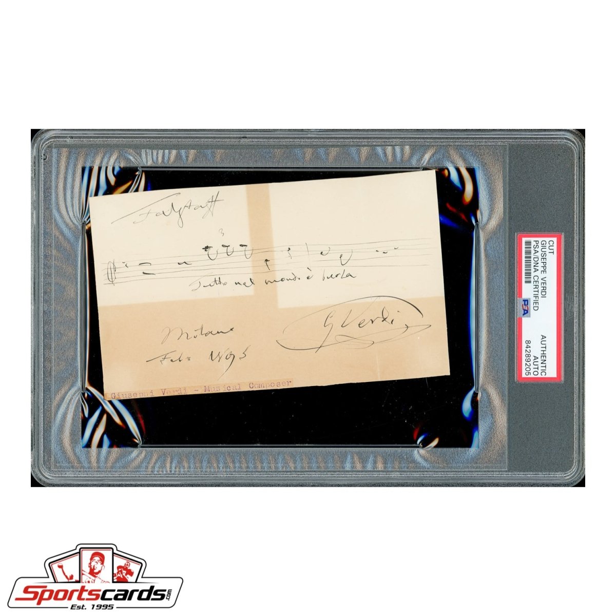 RARE Giuseppe Verdi Signed Autographed Falstaff AMQS - PSA/DNA