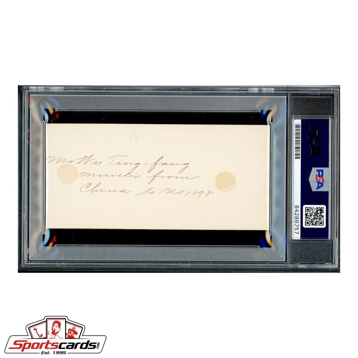 Chinese Premier Wu Tingfang Signed Autographed Card - PSA/DNA